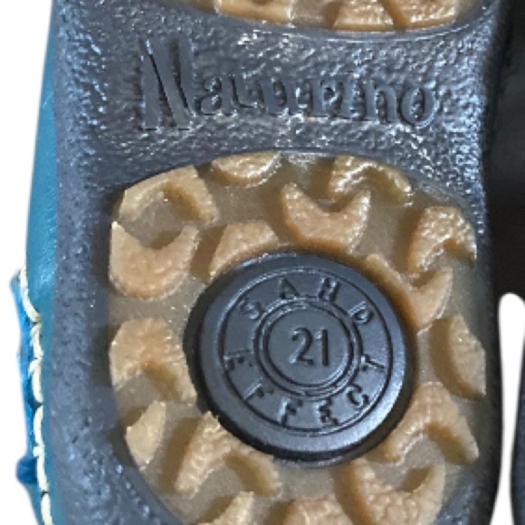 Naturino Toddler Boots Blue Pony Hair Leather Flower Appliqué Sky Blue - Picture 5 of 7